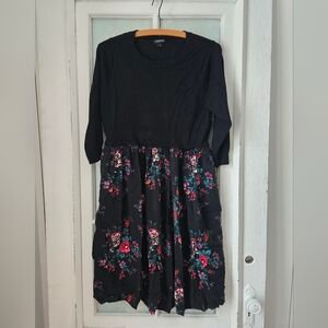 Torrid Black Floral Babydoll Dress Size 0